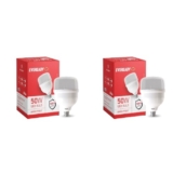 Eveready 50W Led Hammer Bulb | High Cri & High Efficiency | Energy Efficient | Mercury-Free | 4Kv Surge Protection | 100 Lumens Per Watt |Cool Day Light (6500K) B22D (Pack Of 2)