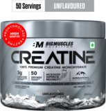 Bigmuscles Nutrition Creatine Monohydrate [50 Servings] | Supports Lean Muscle Building & Recovery Creatine(155 G, Unflavoured)