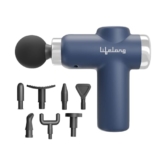 Lifelong Gun Massager For Pain Relief – 8 Massage Heads, 6 Speed Modes, Rechargeable, Quiet 20W Motor, Lightweight & Portable Deep Tissue Massager For Back, Neck, Legs & Travel Use