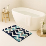 Luxe Home Super Soft Macau Zigzag Bath Mat Non-Slip Machine Washable Bathroom Mat For Home, Bedroom And Living Room (40X60 Cm) – Pack Of 1