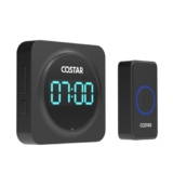 Costar Door Bell – Calling Bell Wireless With 24-Hour Time Display, Wireless Doorbell For Home, 1000Ft Range Operating With 58 Chimes, 5 Levels Adjustable Volume(Pebble 700 Black)